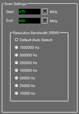Touchstone -- Scan Settings